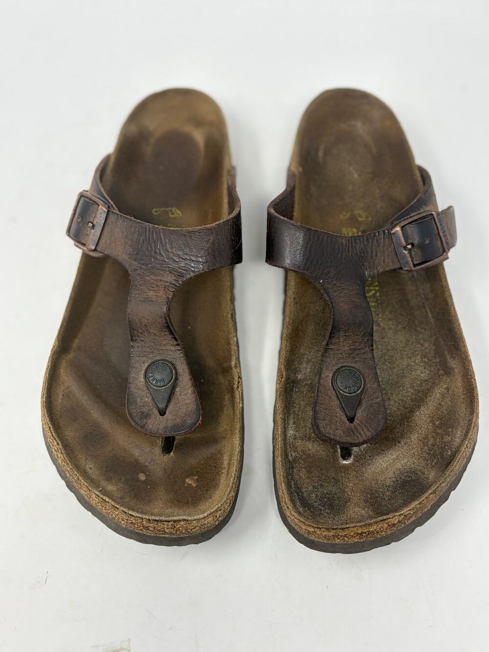 Birkenstock Gizen thong sandals EU 41 brown leather pre-worn